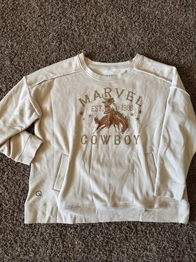 Marvel Cream Cowboy Graphic Pullover Sweatshirt